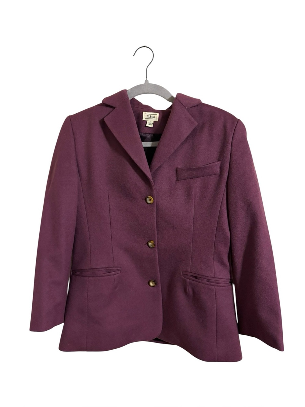 L.L. Bean Purple Wool Cashmere Blend‎ Blazer Size 4 Petite